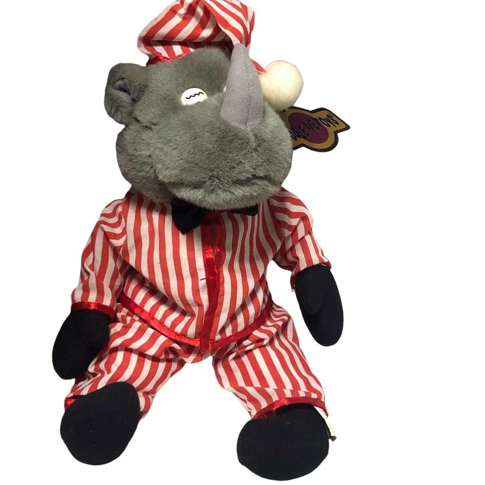 Kuddle Me Toys Rhino Vintage 14” Plush Stuffed Animal Rhinoceros 1999 Zoo Wild